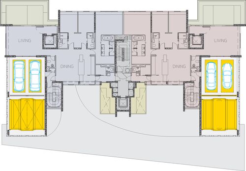 Gráfico resumen de la distribución de los sistemas de aparcamiento en el edificio