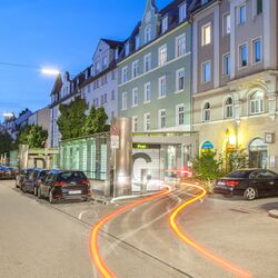Entrance to a parking system on Donnersbergerstraße in Munich