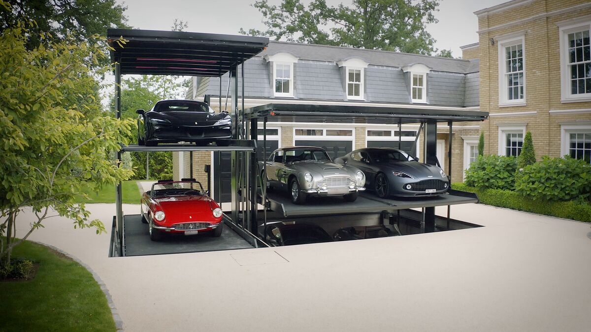 Cars are parked in a car parking system
