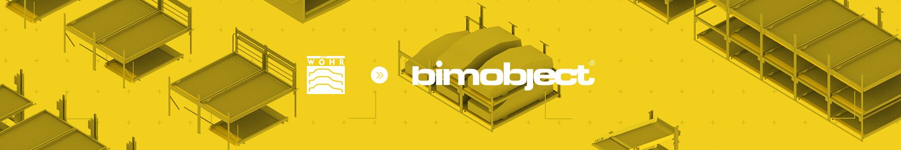 Sistemas de aparcamiento en color amarillo con un enlace al portal BIMObject