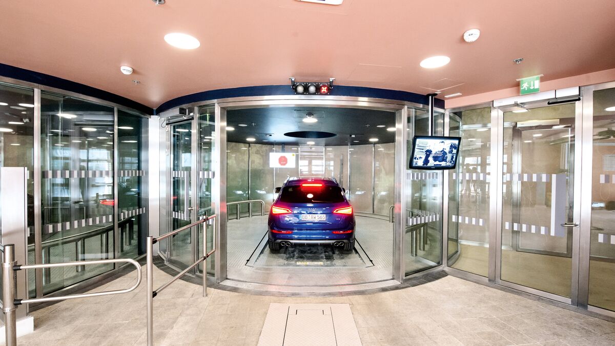 Entrance to a parking system at the Palais Coburg in Vienna
