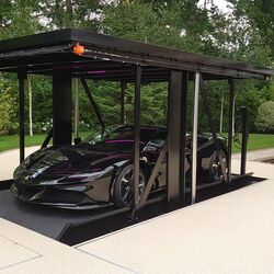 Parksystem mit Autos.