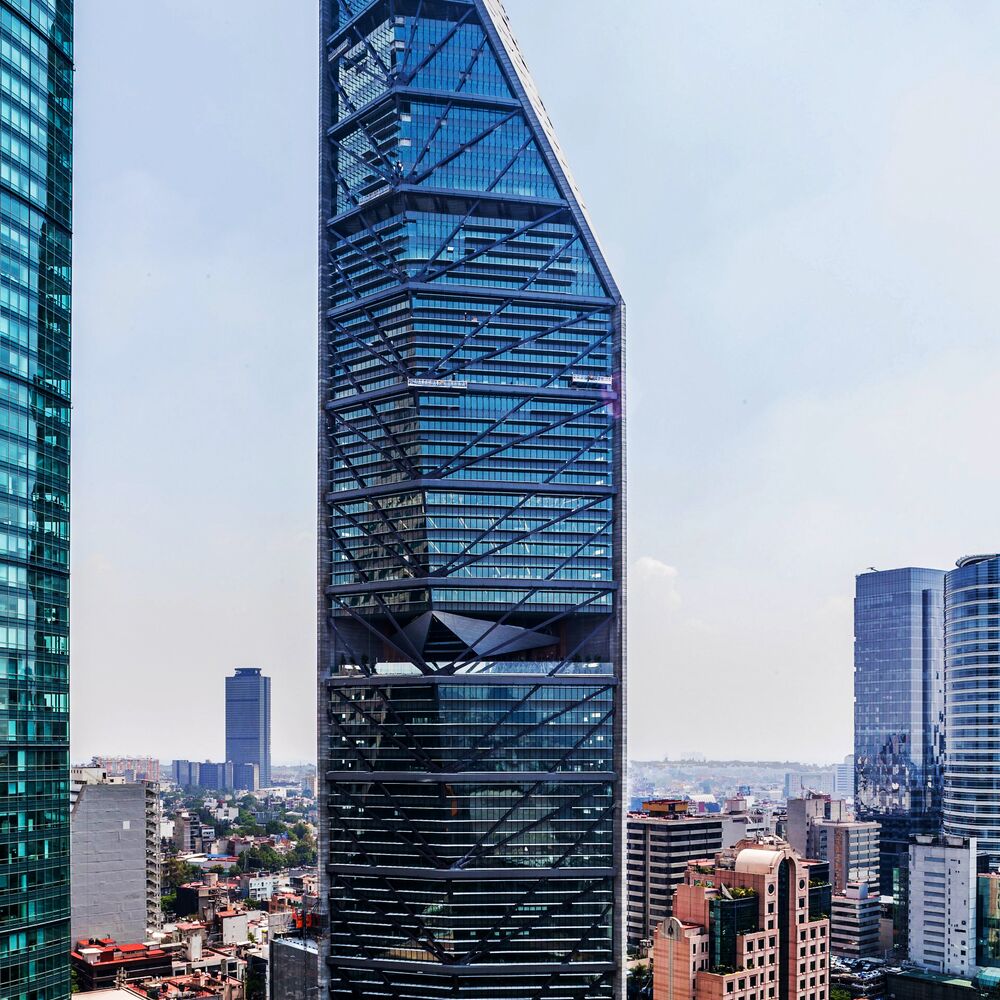 Aerial view of a building in Mexico City