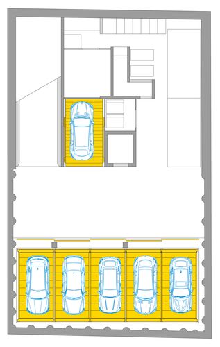 Grafik zeigt die Anordnung der Autos in einem Parksystem