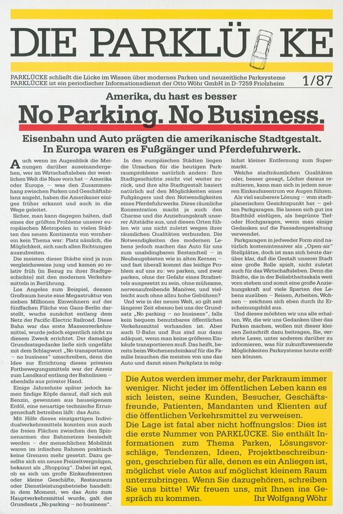 Photo of an article from the magazine ‘DIE PARKLÜCKE’