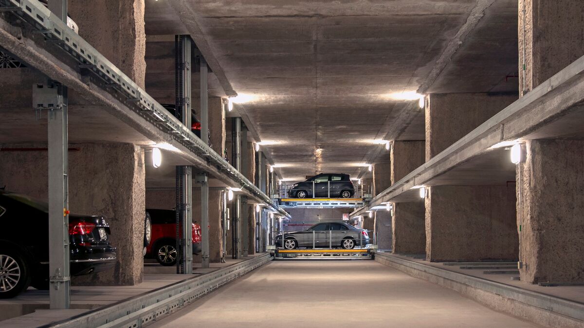 Parksystem von innen.