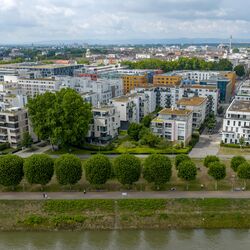 Vue aérienne de l'ensemble du site du Ludwigsquartier