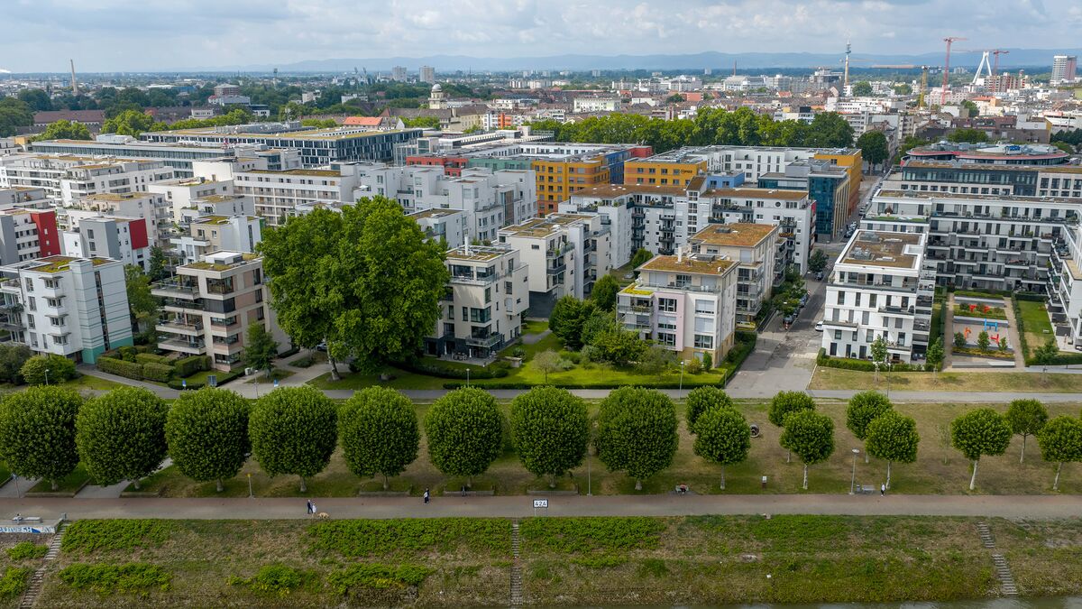 Vue aérienne de l'ensemble du site du Ludwigsquartier
