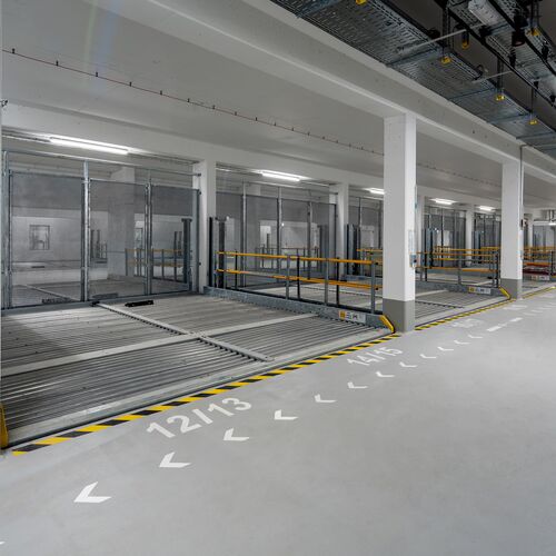 Overview of the WÖHR Parklifts in the underground car park