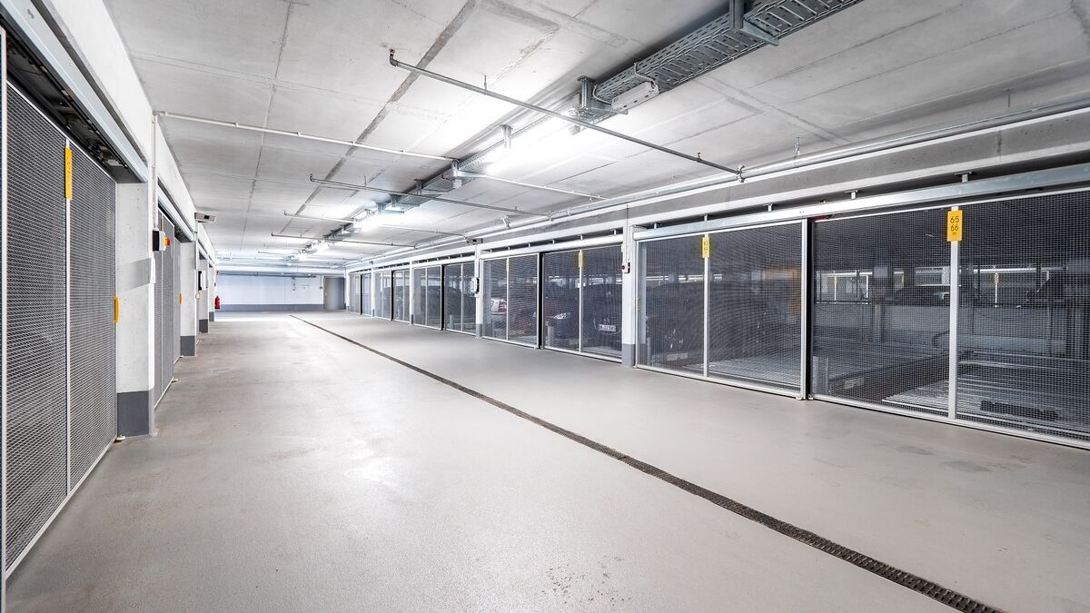 Cars are parked in a parking system