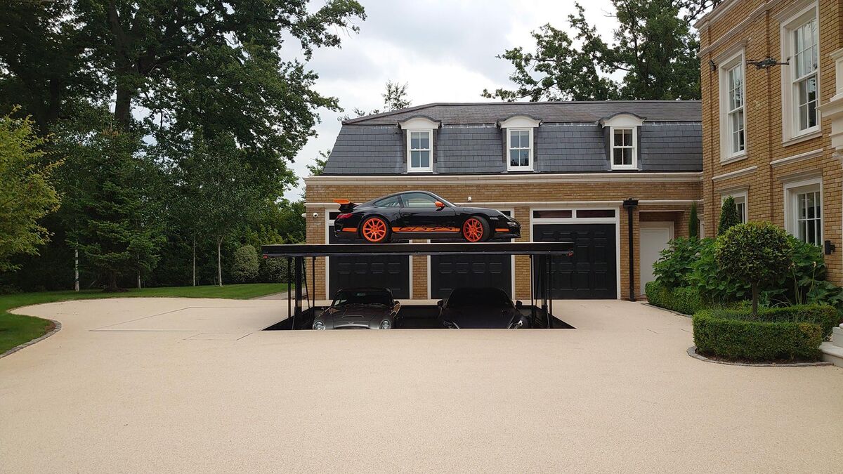 Cars are parked in a car parking system
