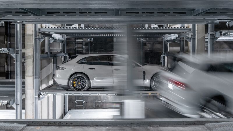 Cars are parked in a car parking system
