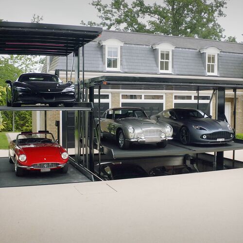 Cars are parked in a car parking system
