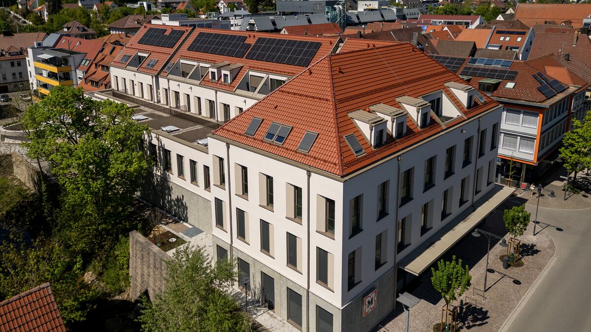 Vista aérea de un edificio en Balingen