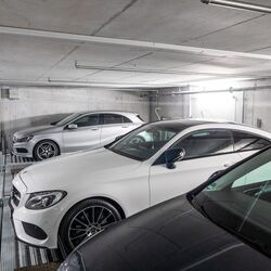 Cars are parked in a parking system